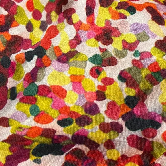 Vintage 100% Silk Kaleidoscope Multicolor Short Sleeve Mini Fitted Sheath Dress - Picture 7 of 8